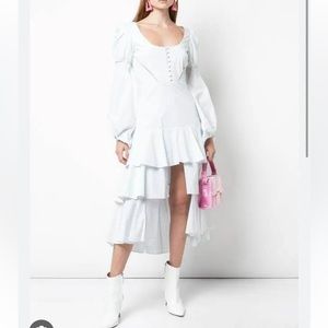 Jonathan Simkhai Poplin Puff Sleeve Midi dress